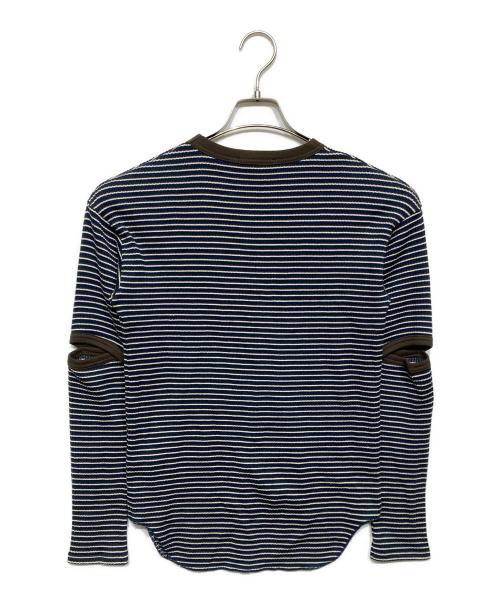 PHEENY（フィーニー）PHEENY (フィーニー) Multi border L/S カットソー ネイビー×ブラウン サイズ:Freeの古着・服飾アイテム