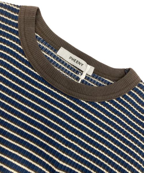 PHEENY（フィーニー）PHEENY (フィーニー) Multi border L/S カットソー ネイビー×ブラウン サイズ:Freeの古着・服飾アイテム