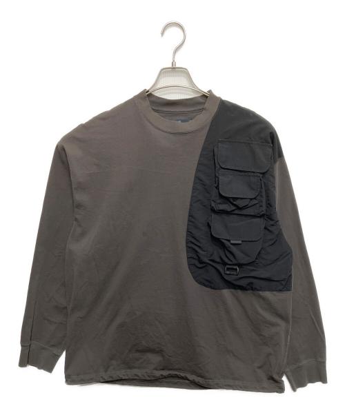 meanswhile（ミーンズワイル）meanswhile (ミーンズワイル) Luggage L/S Tee チャコールグレー サイズ:3の古着・服飾アイテム