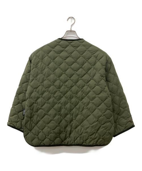 Gymphlex（ジムフレックス）Gymphlex (ジムフレックス) QUILT DOWN COLLARLESS JACKET オリーブ サイズ:14の古着・服飾アイテム