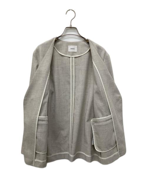 MIESROHE（ミースロエ）MIESROHE (ミースロエ) Linen like collarless jacket ベージュ サイズ:1の古着・服飾アイテム