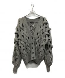 styling/（スタイリング）の古着「クロスケーブルニットカーディガン」｜グレー