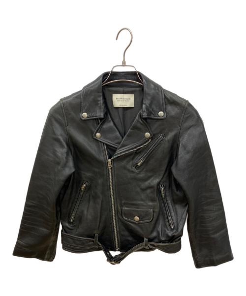 beautiful people（ビューティフルピープル）beautiful people (ビューティフルピープル) レザーライダースジャケット ブラック サイズ:150の古着・服飾アイテム