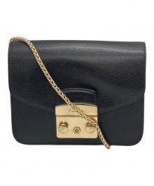 FURLA（フルラ）の古着「チェーンショルダーバッグ」｜ブラック