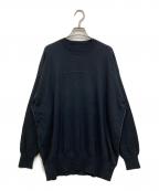 MM6 Maison Margielaエムエムシックスメゾンマルジェラ）の古着「14ゲージクルーネックニット」｜ブラック