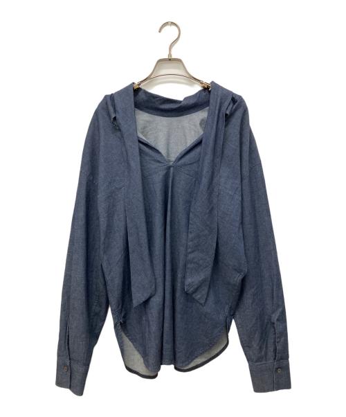 BARENA（バレナ）BARENA (バレナ) デニムボウタイブラウス インディゴ サイズ:40の古着・服飾アイテム