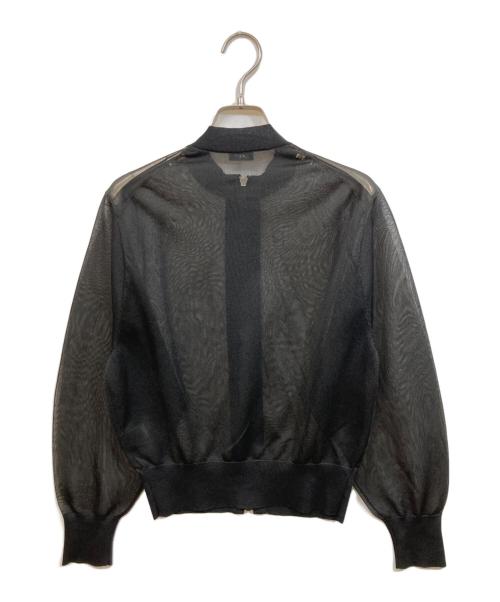 LOEFF（ロエフ）LOEFF (ロエフ) シアー ジップ カーディガン ブラック サイズ:	SIZE Freeの古着・服飾アイテム