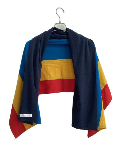 COMME des GARCONS COMME des GARCONS（コムデギャルソン コムデギャルソン）COMME des GARCONS COMME des GARCONS (コムデギャルソン コムデギャルソン) ウールストライプストール ネイビーの古着・服飾アイテム