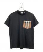 BURBERRYバーバリー）の古着「チェックポケットTシャツ」｜ブラック
