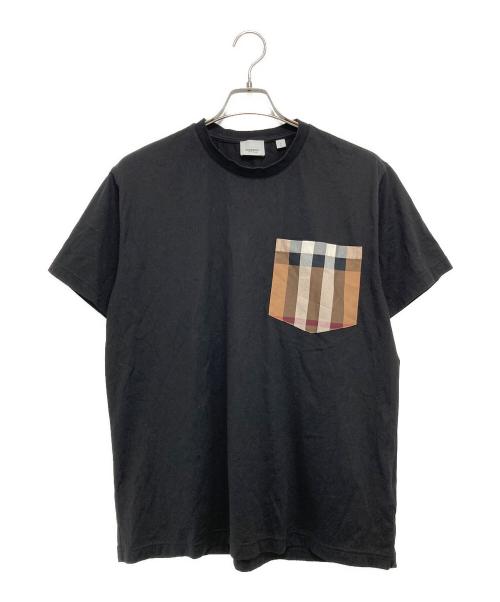 BURBERRY（バーバリー）BURBERRY (バーバリー) チェックポケットTシャツ ブラック サイズ:Sの古着・服飾アイテム