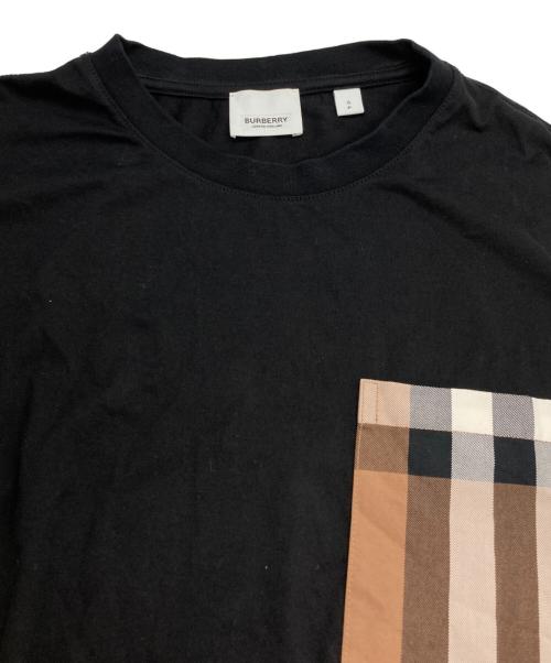 BURBERRY（バーバリー）BURBERRY (バーバリー) チェックポケットTシャツ ブラック サイズ:Sの古着・服飾アイテム