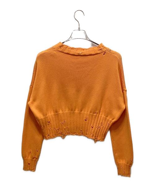 MARNI（マルニ）MARNI (マルニ) クルーネックダメージニット オレンジ サイズ:38の古着・服飾アイテム