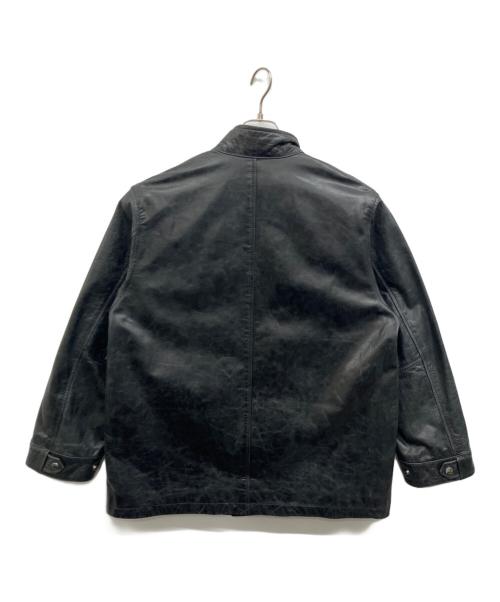 MAISON SPECIAL（メゾンスペシャル）MAISON SPECIAL (メゾンスペシャル) Buffalo Crack Leather Dress-Over Short Mods Coat ブラックの古着・服飾アイテム