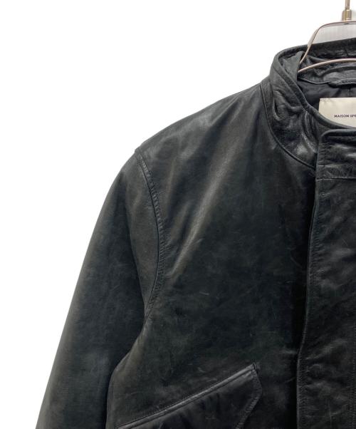 MAISON SPECIAL（メゾンスペシャル）MAISON SPECIAL (メゾンスペシャル) Buffalo Crack Leather Dress-Over Short Mods Coat ブラックの古着・服飾アイテム