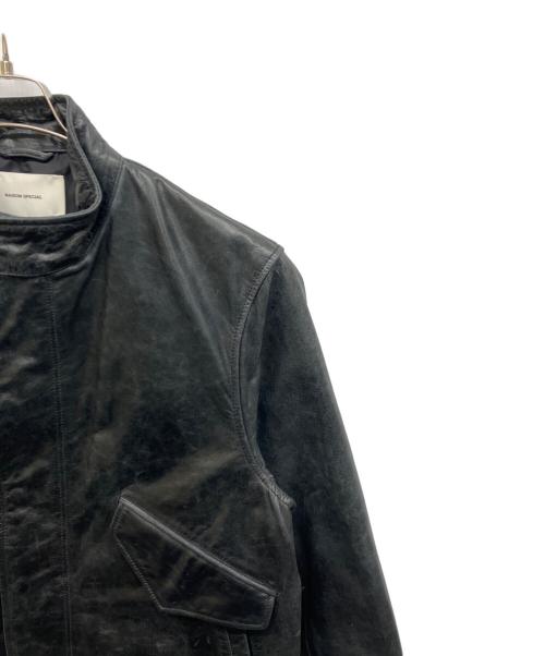 MAISON SPECIAL（メゾンスペシャル）MAISON SPECIAL (メゾンスペシャル) Buffalo Crack Leather Dress-Over Short Mods Coat ブラックの古着・服飾アイテム