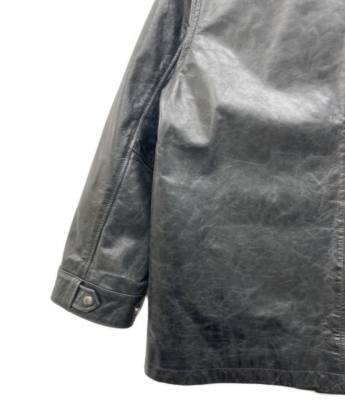 MAISON SPECIAL（メゾンスペシャル）MAISON SPECIAL (メゾンスペシャル) Buffalo Crack Leather Dress-Over Short Mods Coat ブラックの古着・服飾アイテム