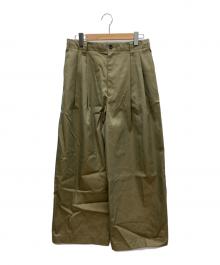 MAISON SPECIAL（メゾンスペシャル）の古着「120/2/2 Suvin Cotton Gabardine Prime-Wide Two Tucks Pants」｜ベージュ
