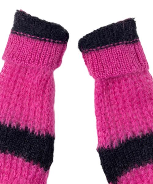 MIU MIU（ミュウミュウ）MIU MIU (ミュウミュウ) モヘヤ混ボーダーニット ピンク サイズ:38の古着・服飾アイテム