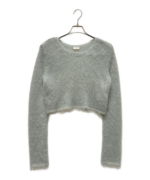 Saint Laurent Paris（サンローランパリ）Saint Laurent Paris (サンローランパリ) モヘア混クロップドニット グレー サイズ:Sの古着・服飾アイテム