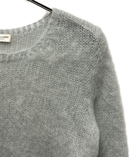 Saint Laurent Paris（サンローランパリ）Saint Laurent Paris (サンローランパリ) モヘア混クロップドニット グレー サイズ:Sの古着・服飾アイテム