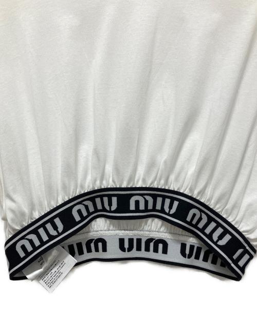MIU MIU（ミュウミュウ）MIU MIU (ミュウミュウ) logo-underband top ホワイト サイズ:Lの古着・服飾アイテム