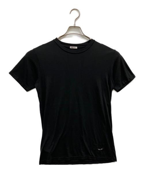 MIU MIU（ミュウミュウ）MIU MIU (ミュウミュウ) ロゴTシャツ ブラック サイズ:Sの古着・服飾アイテム