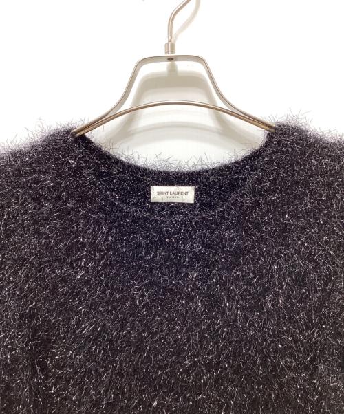 Saint Laurent Paris（サンローランパリ）Saint Laurent Paris (サンローランパリ) グリッターパワーショルダーニット ブラック サイズ:Ｓの古着・服飾アイテム