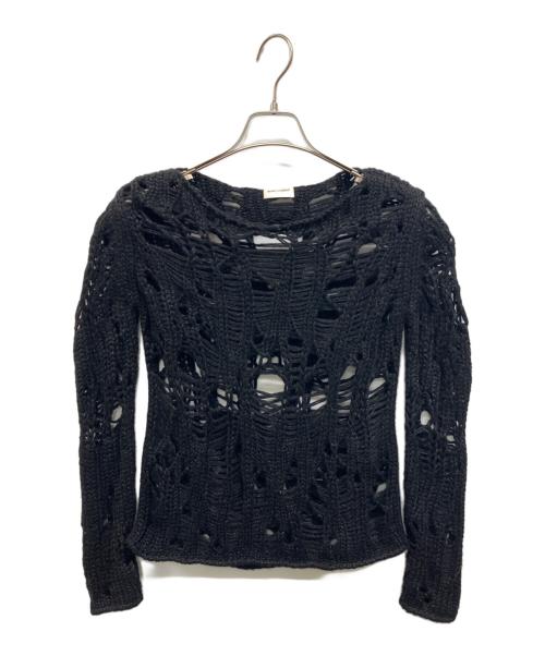 Saint Laurent Paris（サンローランパリ）Saint Laurent Paris (サンローランパリ) モヘヤ混ダメージニット ブラック サイズ:XSの古着・服飾アイテム
