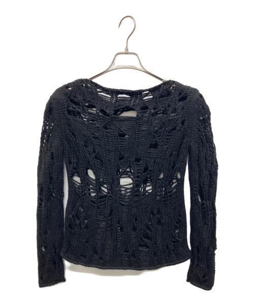 Saint Laurent Paris（サンローランパリ）Saint Laurent Paris (サンローランパリ) モヘヤ混ダメージニット ブラック サイズ:XSの古着・服飾アイテム