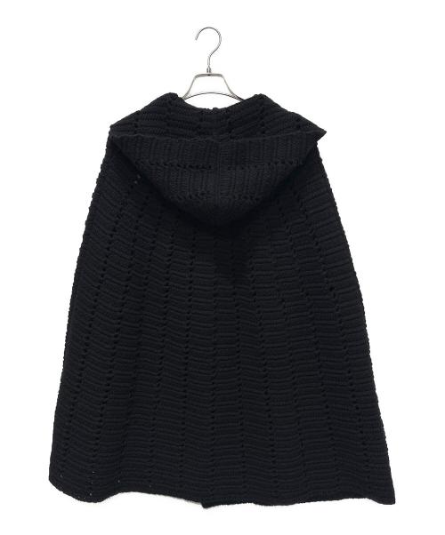 Saint Laurent Paris（サンローランパリ）Saint Laurent Paris (サンローランパリ) フーデットニットポンチョ　328114 Y1BW2 ブラック サイズ:XSの古着・服飾アイテム