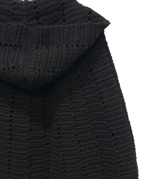 Saint Laurent Paris（サンローランパリ）Saint Laurent Paris (サンローランパリ) フーデットニットポンチョ　328114 Y1BW2 ブラック サイズ:XSの古着・服飾アイテム
