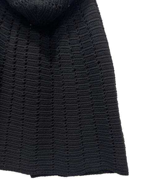 Saint Laurent Paris（サンローランパリ）Saint Laurent Paris (サンローランパリ) フーデットニットポンチョ　328114 Y1BW2 ブラック サイズ:XSの古着・服飾アイテム