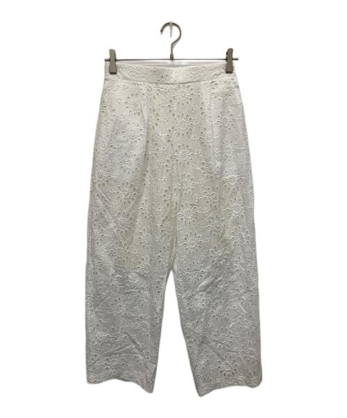 JULY NINE（ジュライナイン）JULY NINE (ジュライナイン) カットワークパンツ ホワイト サイズ:36の古着・服飾アイテム