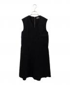 JULY NINEジュライナイン）の古着「リネンノースリーブワンピース」｜ブラック