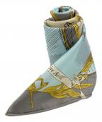 manipuriマニプリ）の古着「シルクスカーフ」｜ブルー