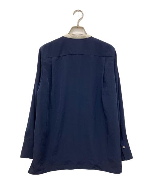 BALLSEY（ボールジィ）BALLSEY (ボールジィ) クリアデシン ボウタイブラウス ネイビー サイズ:36の古着・服飾アイテム