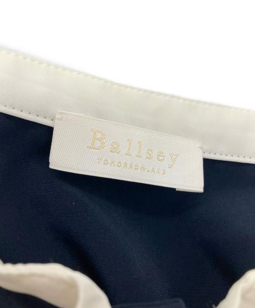BALLSEY（ボールジィ）BALLSEY (ボールジィ) クリアデシン ボウタイブラウス ネイビー サイズ:36の古着・服飾アイテム