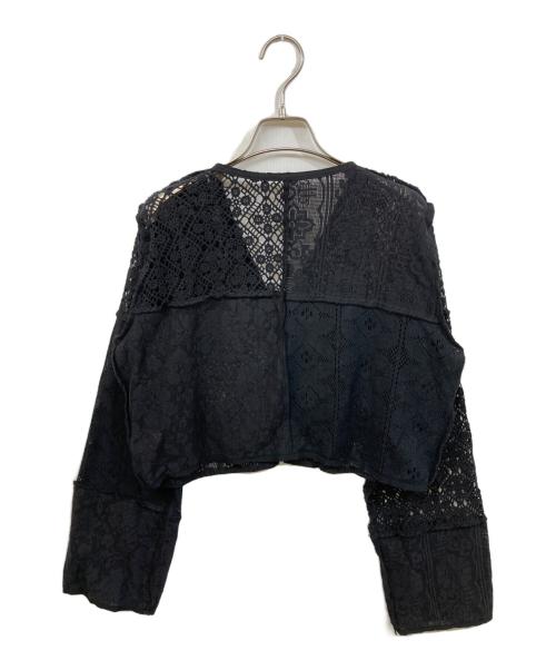anuke（アンヌーク）anuke (アンヌーク) Patchwork Lace Cardigan ブラック サイズ:	SIZE Freeの古着・服飾アイテム