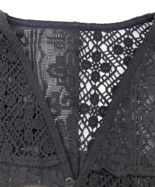 anuke（アンヌーク）anuke (アンヌーク) Patchwork Lace Cardigan ブラック サイズ:	SIZE Freeの古着・服飾アイテム