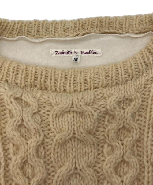 Rebuild by Needles（リビルドバイニードルス）Rebuild by Needles (リビルドバイニードルス) FISHERMAN SWEATER ベージュ サイズ:Mの古着・服飾アイテム