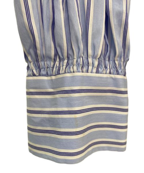 ENFOLD（エンフォルド）ENFOLD (エンフォルド) クラッシック天竺 T SHIRT レイヤードBLOUSE ホワイト×ブルー サイズ:38の古着・服飾アイテム