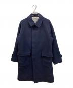 nano・universeナノ・ユニバース）の古着「SUPER140'Sメルトンラグランステンカラーコート」｜ネイビー