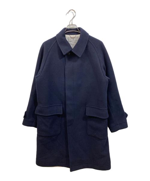 nano・universe（ナノ・ユニバース）nano・universe (ナノ・ユニバース) SUPER140'Sメルトンラグランステンカラーコート ネイビー サイズ:Lの古着・服飾アイテム