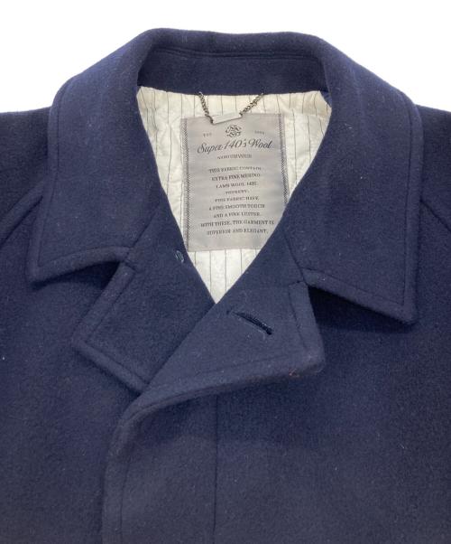 nano・universe（ナノ・ユニバース）nano・universe (ナノ・ユニバース) SUPER140'Sメルトンラグランステンカラーコート ネイビー サイズ:Lの古着・服飾アイテム