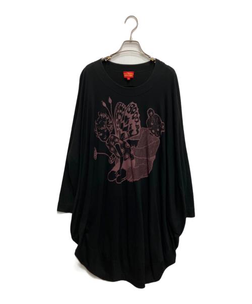 Vivienne Westwood RED LABEL（ヴィヴィアンウエストウッドレッドレーベル）Vivienne Westwood RED LABEL (ヴィヴィアンウエストウッドレッドレーベル) 変形プリントバルーンカットソー ブラック サイズ:2の古着・服飾アイテム