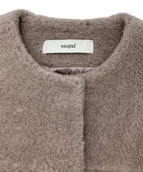saqui（サキ）saqui (サキ) ボアコート パープル サイズ:36の古着・服飾アイテム