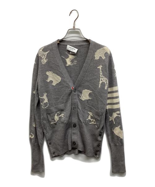 Thom Browne（トムブラウン）Thom Browne (トムブラウン) マルチアニマルクラシックVネックカーディガン グレー サイズ:1の古着・服飾アイテム