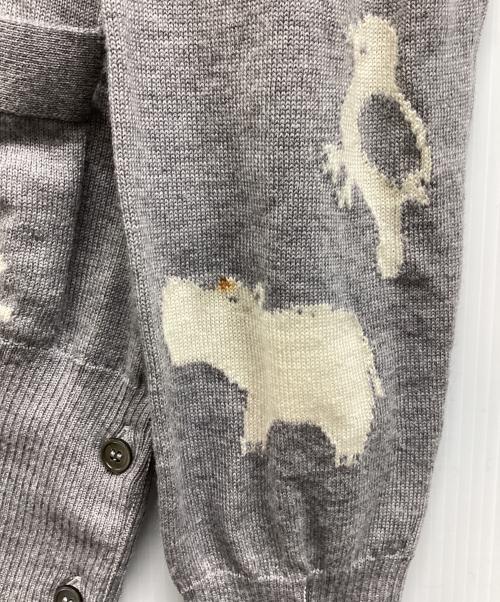 Thom Browne（トムブラウン）Thom Browne (トムブラウン) マルチアニマルクラシックVネックカーディガン グレー サイズ:1の古着・服飾アイテム