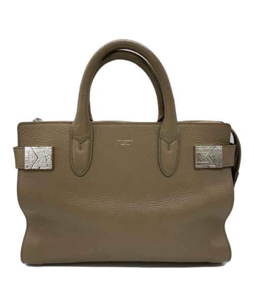 PELLE MORBIDA（ペッレモルビダ）PELLE MORBIDA (ペッレモルビダ) レザーハンドバッグ ベージュの古着・服飾アイテム