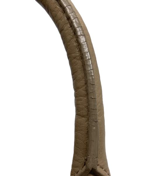 PELLE MORBIDA（ペッレモルビダ）PELLE MORBIDA (ペッレモルビダ) レザーハンドバッグ ベージュの古着・服飾アイテム